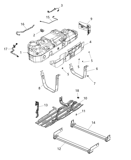 2020 Ram 1500  SKIDPLATE-Fuel Tank Diagram for 52029964AC