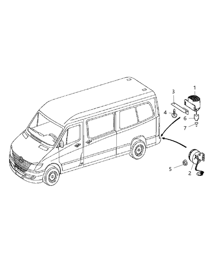 2007 Dodge Sprinter 2500  Horn Diagram for 68024748AA