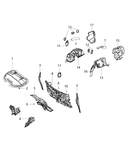 2020 Chrysler Voyager SILENCER-Dash And COWL Sides Diagram for 68225646AF