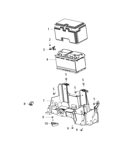 2018 Ram 1500  Tray-Battery Diagram for 68095940AF