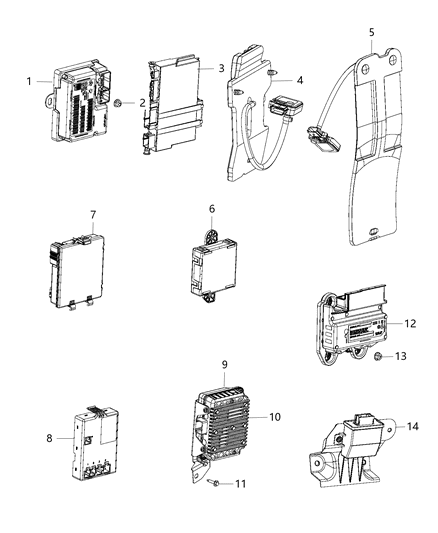2015 Jeep Cherokee Module-Door Diagram for 68111320AG