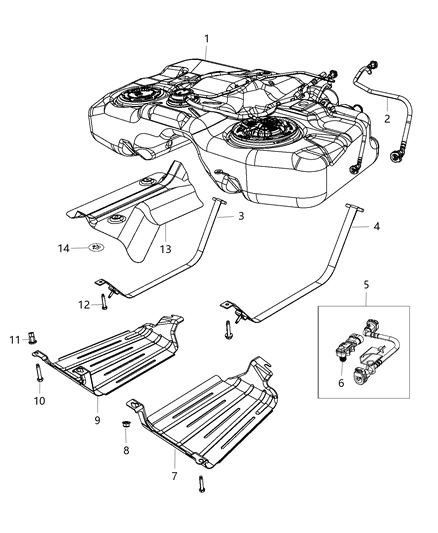 2015 Jeep Patriot  Shield-Fuel Tank Heat Diagram for 5105334AD
