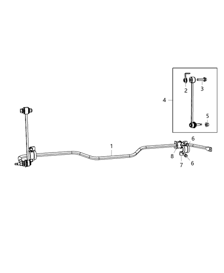 2017 Ram 2500  Link Kit-STABILIZER Bar Diagram for 68235276AA