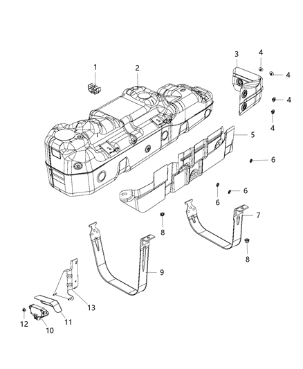 2018 Ram 1500  Shield-Fuel Tank Heat Diagram for 55398290AC
