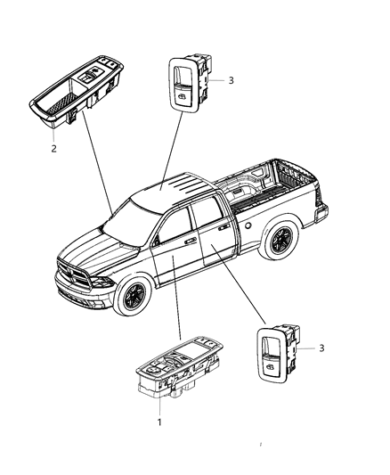 2017 Ram 1500  Switch-Front Door Diagram for 68148895AB