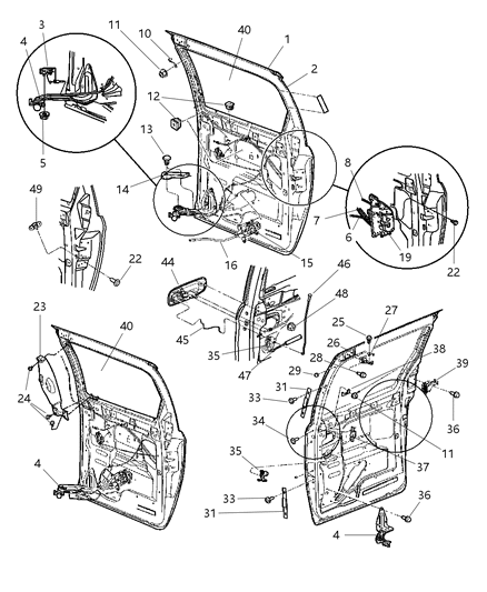2003 Dodge Grand Caravan  Sliding Door Hinge Diagram for 4894495AA