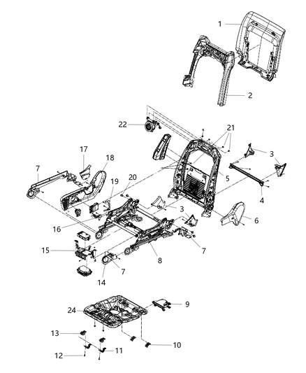 2016 Dodge Durango  Bezel-Seat Back Diagram for 68100710AA