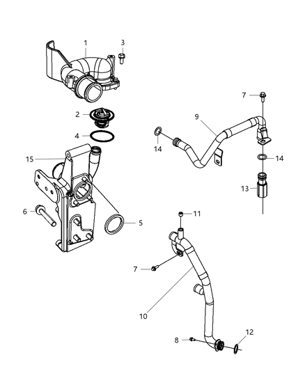 2012 Ram 2500  Connector-Water Inlet Diagram for 68069382AA