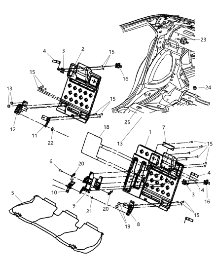 2008 Dodge Challenger RETAINER-Seat Cushion Diagram for 4645939AB
