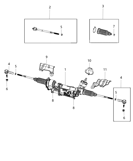 2018 Chrysler 300  Tie Rod-Outer End Diagram for 68395027AA