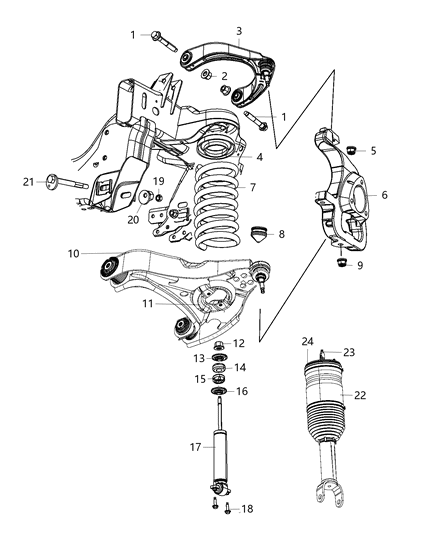 2017 Ram 1500  Front Steering Knuckle Diagram for 68044703AC