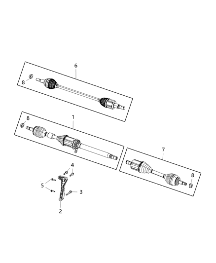 2018 Chrysler Pacifica  Axle Half Shaft Diagram for 68394553AA