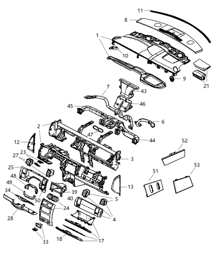 2007 Dodge Durango Duct-Instrument Panel Diagram for 5134454AF