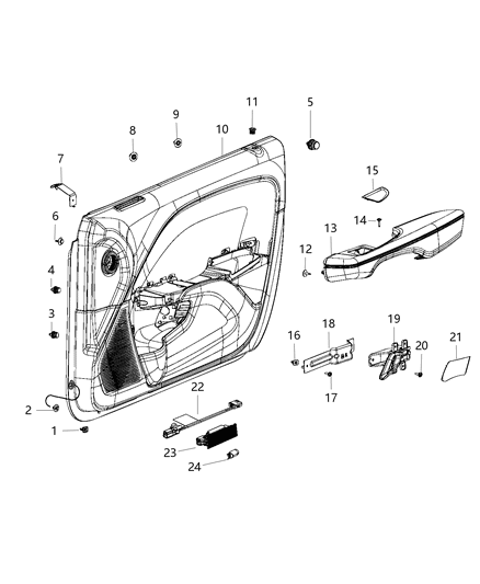 2020 Dodge Challenger  Handle-Inside Release Diagram for 5LF19SZSAC