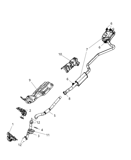 2009 Dodge Journey  Exhaust Muffler And Tailpipe Diagram for 5273494AC