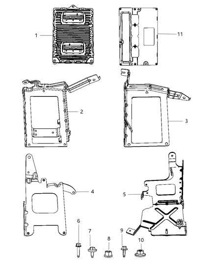 2011 Chrysler 200  Electrical Powertrain Control Module Diagram for RL150628AB