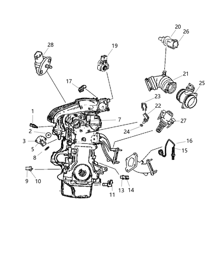 2007 Chrysler PT Cruiser  Sensor-Air Pressure Diagram for 56044591AA