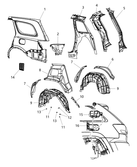2020 Dodge Durango Panel-TAILLAMP Mounting Diagram for 55369388AA