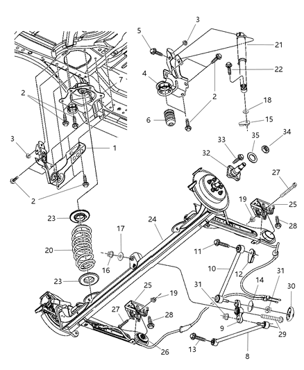 2005 Chrysler PT Cruiser  Bracket-Suspension Diagram for 4656562AC