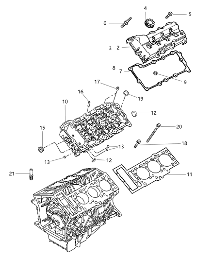 2004 Dodge Intrepid  Head-Cylinder Diagram for 4663695AC