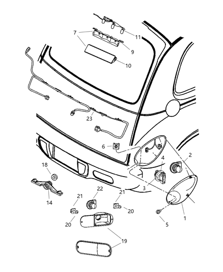 2007 Chrysler PT Cruiser  Socket-Tail Lamp Diagram for 4805206AA