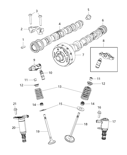 2021 Jeep Gladiator  Engine Exhaust Camshaft Diagram for 5048029AB