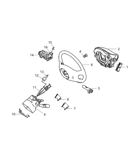 2009 Dodge Sprinter 3500  Bolt-Steering Wheel Diagram for 4649132AA