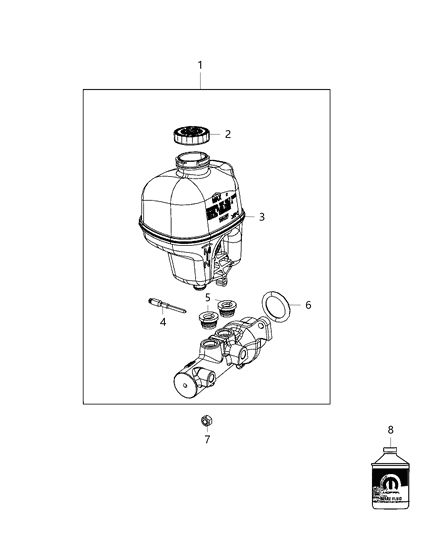 2020 Ram 1500  Reservoir-Brake Master Cylinder Diagram for 68054878AB