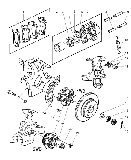 2001 Dodge Durango Front Disc Brake Rotor Diagram for 2AMV7208AA