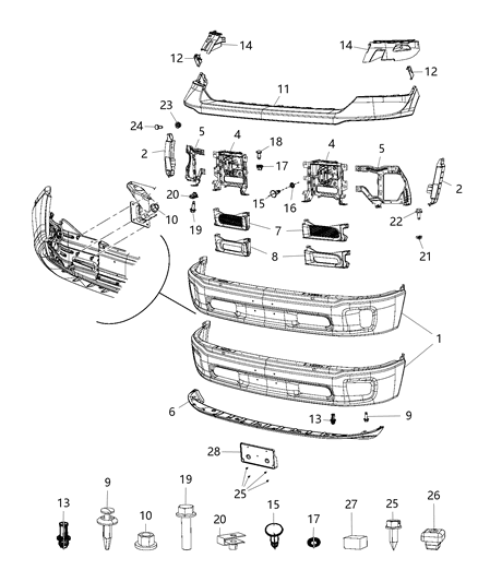 2014 Ram 1500  Nut-Hexagon Diagram for 68055093AA