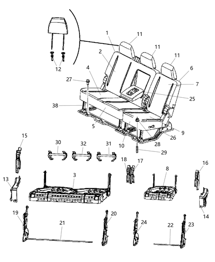 2011 Ram 2500  Shield-OUTBOARD Diagram for 1NK89DK2AA