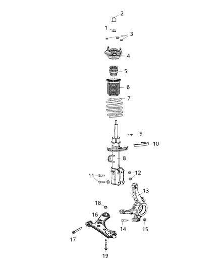 2018 Ram ProMaster City  Mount-STRUT Diagram for 68369799AA