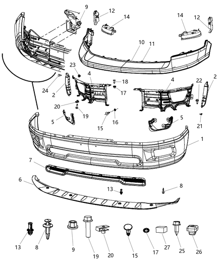 2012 Ram 1500  Bolt Diagram for 6504122
