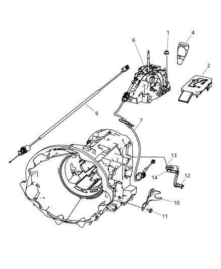 2007 Dodge Nitro  Transmission Gearshift Control Cable Diagram for 52109781AB