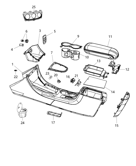 2013 Chrysler 200 Bezel-Power Outlet Diagram for 1TT691X9AA