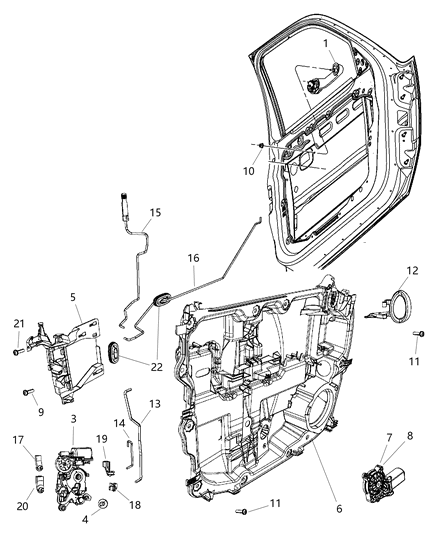 2008 Dodge Nitro  Front Door Window Regulator Diagram for 68027665AA