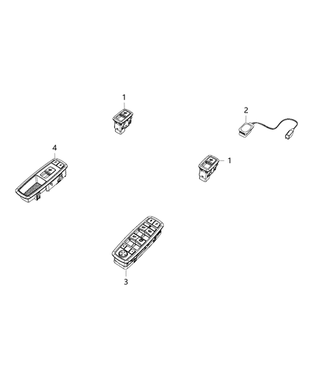 2019 Dodge Journey  Switch-Front Door Diagram for 68139806AD