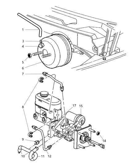2007 Dodge Ram 3500  Bracket-Brake Booster Diagram for 68001251AA