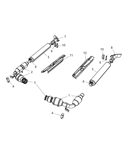 2009 Dodge Viper  Catalytic Converter Diagram for 5264998AG