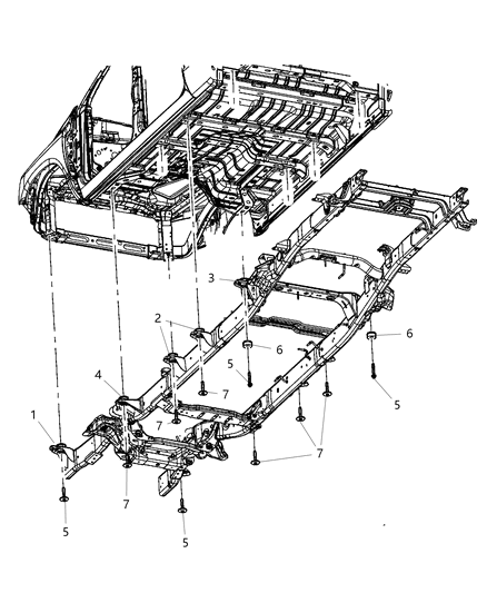 2020 Ram 3500  Body Hold Down Diagram for 68363348AE