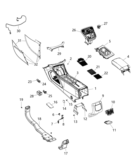 2015 Chrysler 200  Cover-SHIFTER Over Ride Diagram for 5KV78DX9AA