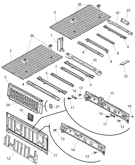 2006 Dodge Ram 3500  CROSSMEMBER-Rear Box Diagram for 55276802AA