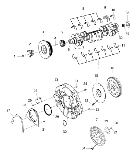 2016 Ram 3500  Bolt-HEXAGON FLANGE Head Diagram for 6511646AA
