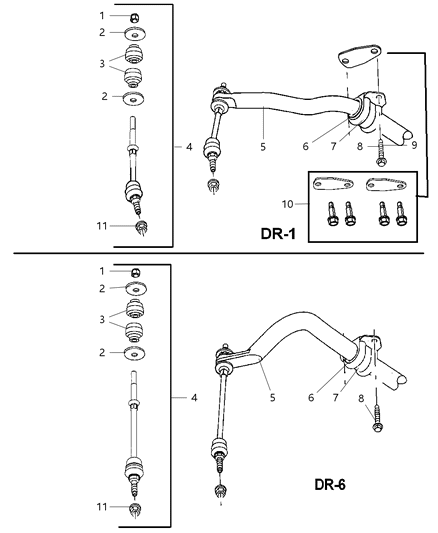 2006 Dodge Ram 1500  Link-STABILIZER Bar Diagram for 5072934AD