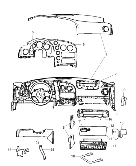 2005 Dodge Viper Panel-Instrument Diagram for XT211X9AA