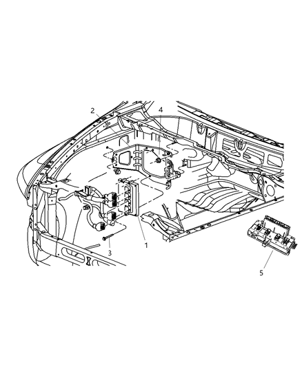 2009 Dodge Ram 1500 Engine Control Module/Ecu/Ecm/Pcm Diagram for RL150389AF