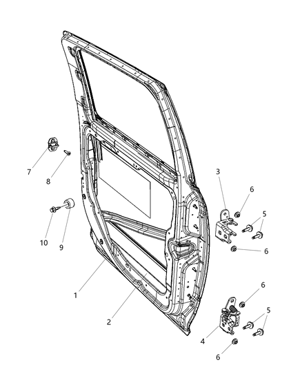 2015 Ram 1500  Door Hinge Rear Right Lower Diagram for 68058532AC