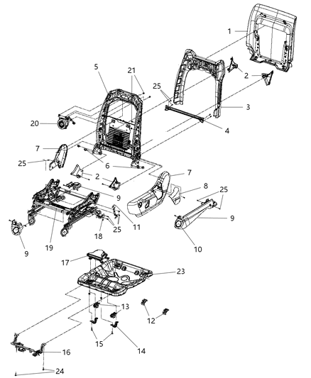 2011 Dodge Durango  Cover-Seat RECLINER Diagram for 1UN831D3AA