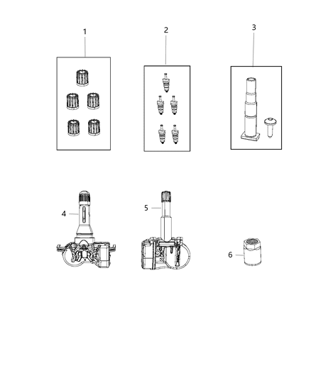 2020 Jeep Grand Cherokee  Tire Pressure Sensor Diagram for 68443470AA