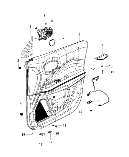 2021 Jeep Compass  Handle-Inside Release Diagram for 6ER83PS4AA